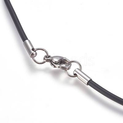 Rubber Cord Necklaces Making MAK-L023-01C-1