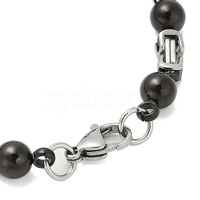 Round 304 Stainless Steel Byzantine Chain Bracelets for Men BJEW-B093-06BP-1