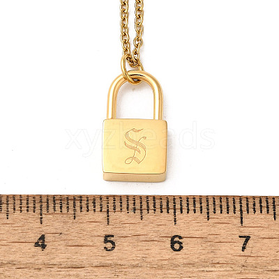 304 Stainless Steel Rolo Chain Pendant Necklaces NJEW-S444-01G-19-1