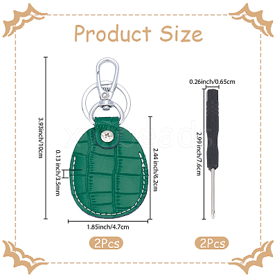 2 Sets Cowhide Pendant Keychains KEYC-CL0001-48-1