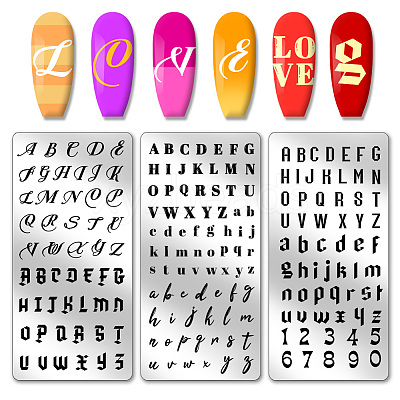 Stainless Steel DIY Nail Art Templates MRMJ-WH0092-026-1