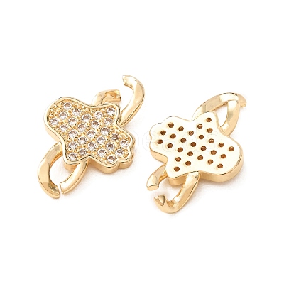 Brass Micro Pave Cubic Zirconia Connector Charms CU-CJC6430-01G-1