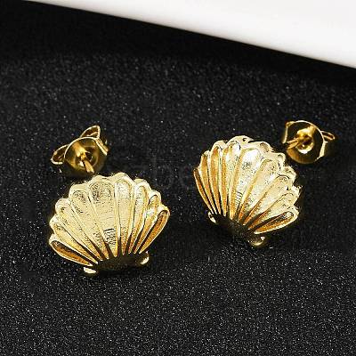 Brass Stud Earrings EJEW-R032-02G-1