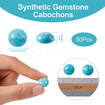 Synthetic Turquoise Cabochons G-R416-12mm-44-1