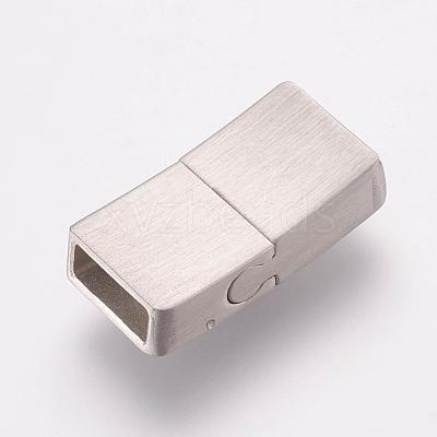 Tarnish Resistant 304 Stainless Steel Magnetic Clasps with Glue-in Ends STAS-K145-28P-1