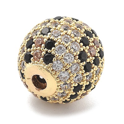 Brass Micro Pave Cubic Zirconia Beads KK-L228-11G-1
