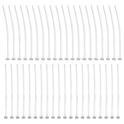 40Pcs 925 Sterling Silver Flat Head Pins STER-SC0001-08-1