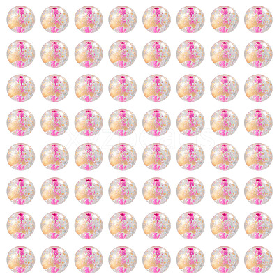 100Pcs Crackle Transparent Glass Beads GLAA-TADJ0001-12I-1