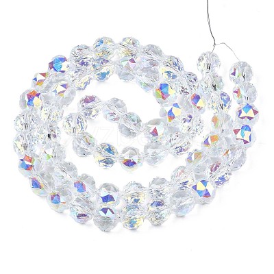 Electroplate Transparent Glass Beads Strands EGLA-N002-18B-B01-1