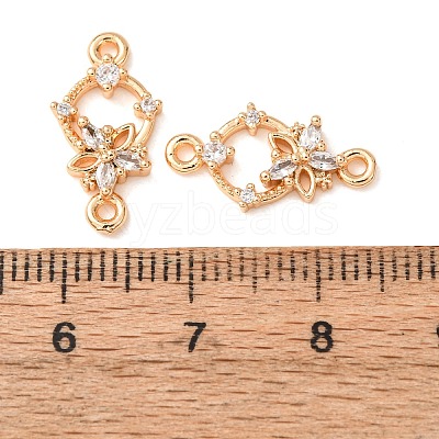 Brass Pave Clear Cubic Zirconia Connector Charms CU-CBAEC99-10G-1