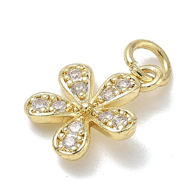 Brass with Rhinestone Charms KK-CBAD872-01G-08-1