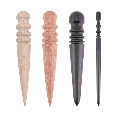 4 Pcs 4 Styles Natural Leather Craft Slicker TOOL-GA0001-32-1
