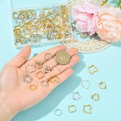 100Pcs 10 Styles Alloy Bead Frame FIND-FS0004-92-1