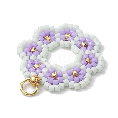 Seed Beads Beaded Charms PALLOY-MZ00205-01-1