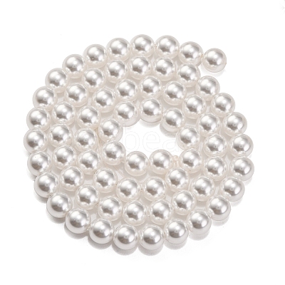 Baking Paint Pearlized Glass Pearl Round Bead Strands PEAR-H019-02B-04-1