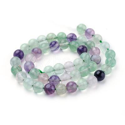 Natural Fluorite Beads Strands G-P318-05-8mm-1