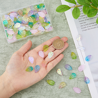 160Pcs 8 Colors Glass Pendants GLAA-DC0001-35-1