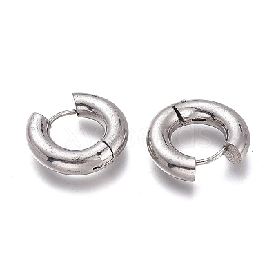 Tarnish Resistant 201 Stainless Steel Huggie Hoop Earrings EJEW-L256-05H-P-1