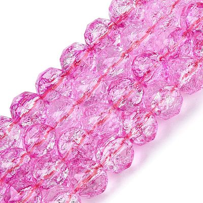 Crackle Transparent Glass Beads Strands GLAA-N063-10mm-12-1