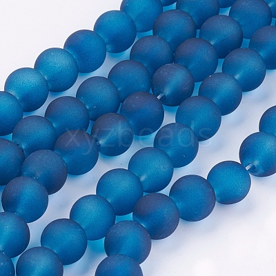 Baking Paint Transparent Glass Bead Strands GLAA-S031-8mm-31-1