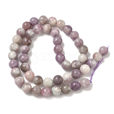 Dyed Round Natural Pink Tourmaline Beads Strands G-K089-8mm-05-1