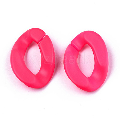 Opaque Spray Painted Acrylic Linking Rings OACR-R249-03B-1