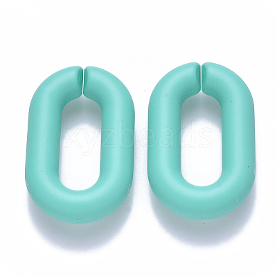 Opaque Spray Painted Acrylic Linking Rings OACR-S036-006A-I-1