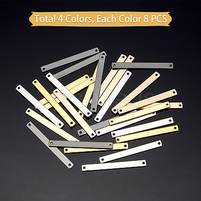 32Pcs 4 Colors Brass Links Connectors KK-PH0002-22-1