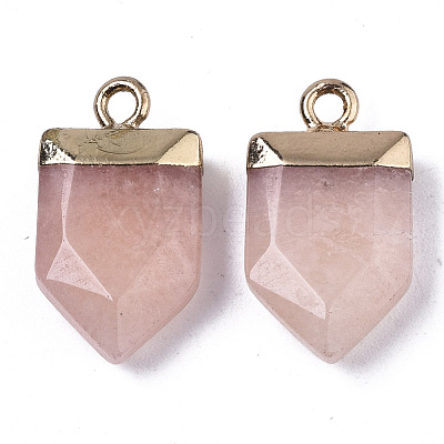 Natural Pink Aventurine Pointed Pendants X-G-N326-34J-1