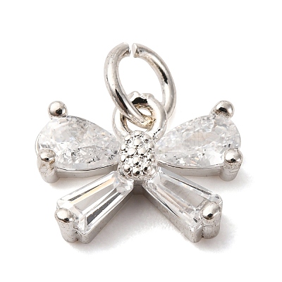 Brass Micro Pave Cubic Zirconia Pendants KK-D378-08S-1