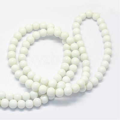 Baking Paint Glass Round Bead Strands DGLA-Q020-6mm-01-1