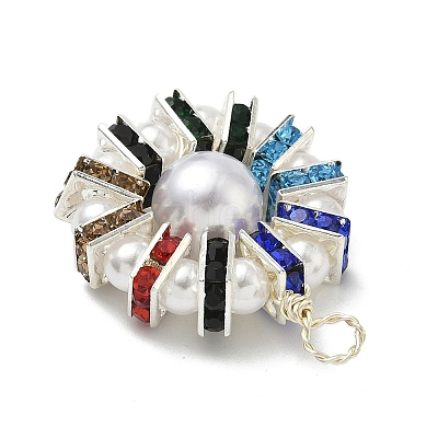 2Pcs 2 Colors ABS Plastic Imitation Pearl Pendants PALLOY-JF04399-1