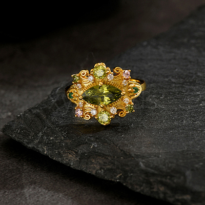 Brass Micro Pave Cubic Zirconia Finger Rings for Women LS-KW9333-1-1