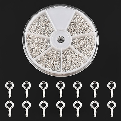 300Pcs Iron Screw Eye Pin Peg Bails IFIN-YW0001-64-1