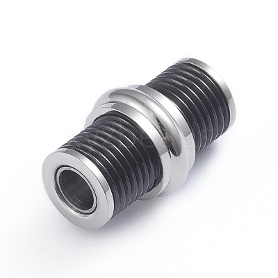 Retro 304 Stainless Steel Magnetic Clasps with Glue-in Ends STAS-L243-034BP-1
