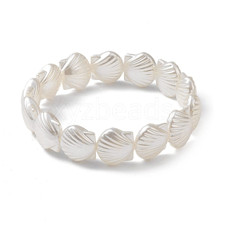 ABS Plastic Imitation Pearl Beaded Stretch Bracelet BJEW-JB10104-01-1