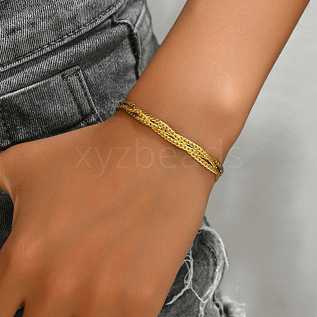 Stainless Steel Braided Chain Bracelet SA4050-3-1