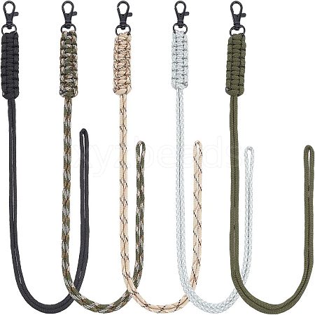  5Pcs 5 Colors Polypropylene Fiber Braided Neck Lanyards AJEW-NB0003-55-1