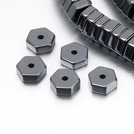 Non-magnetic Synthetic Hematite Beads Strands G-P341-39-6x2mm-1