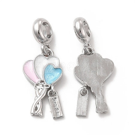 Rack Plating Alloy Colorful Enamel European Dangle Charms PALLOY-P289-04P-1