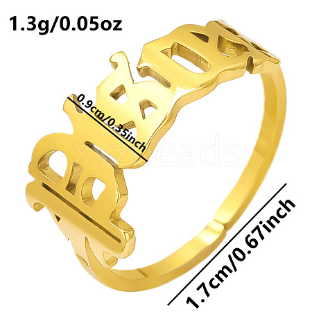 Adjustable Stainless Steel Constellations Cuff Ring for Couples TY6304-24-1