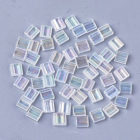 2-Hole Transparent Glass Seed Beads SEED-S023-29C-01-1