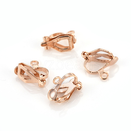 Brass Clip-on Earring Findings KK-F777-02LG-1