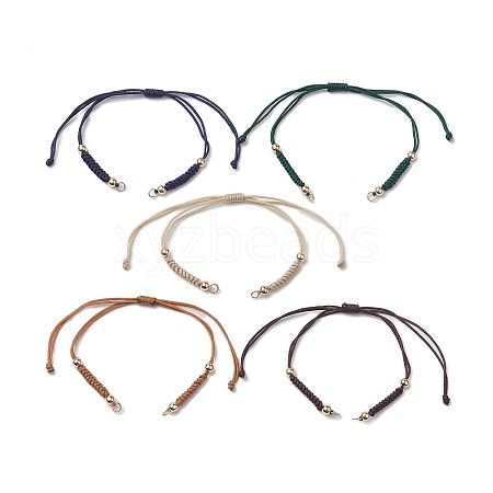 5 Colors Braided Nylon Cord Sets for DIY Bracelet Making AJEW-JB01239-1