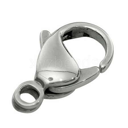 Tarnish Resistant 316 Stainless Steel Lobster Claw Clasps X-316-FL12A-1