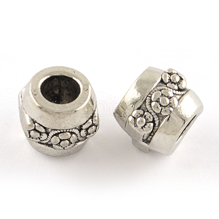 Tibetan Style Alloy European Large Hole Beads TIBEP-R304-099AS-LF-1