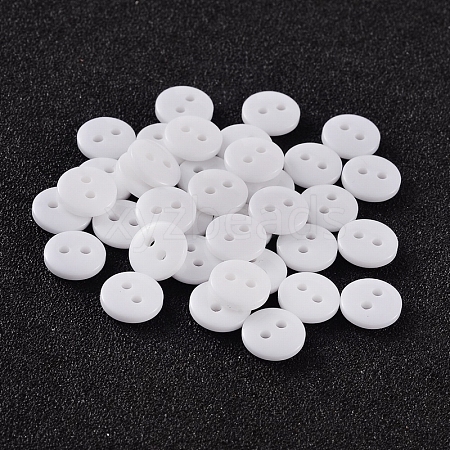 2-Hole Flat Round Resin Sewing Buttons for Costume Design BUTT-E119-36L-19-1