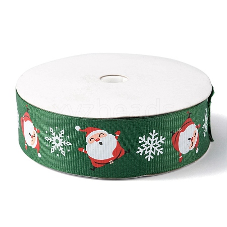 1 Roll Christmas Printed Polyester Grosgrain Ribbons OCOR-YW0001-05B-1