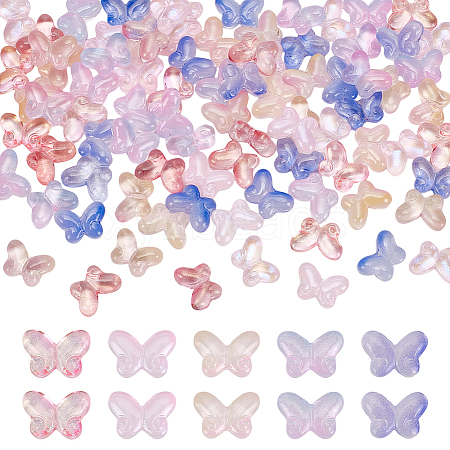 110Pcs 5 Colors Gradient Color Transparent Glass Beads GLAA-GA0002-22-1