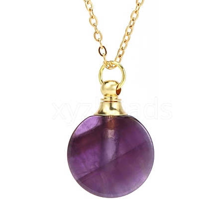 Natural Amethyst Perfume Bottle Pendant Necklace PW-WGD45C6-01-1